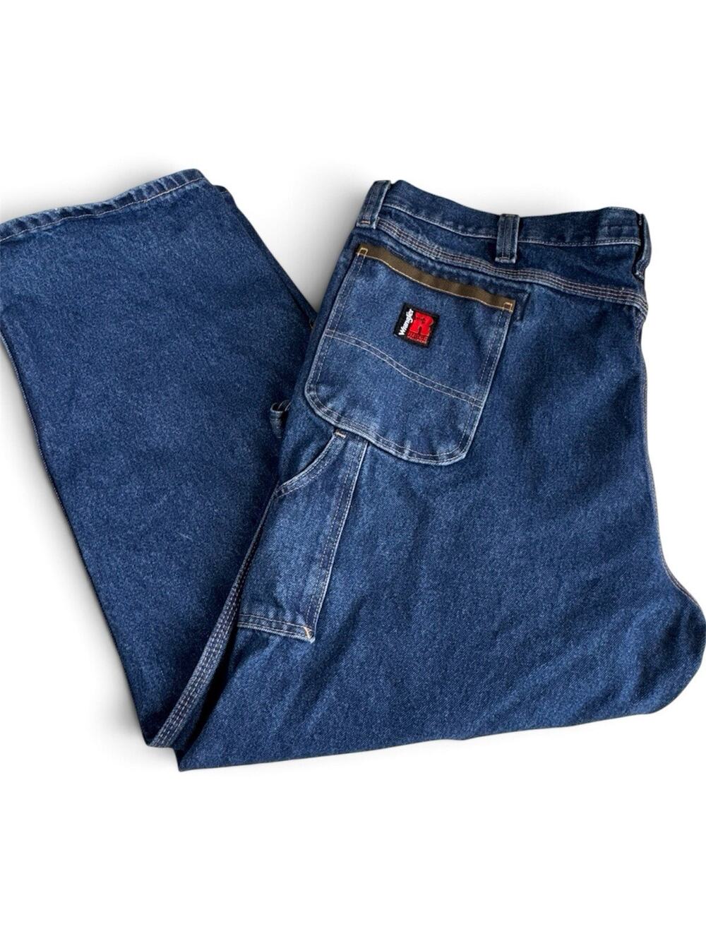 Wrangler RIGGS Workwear Carpenter Jeans Men 48x30 Antique Indigo Blue Denim